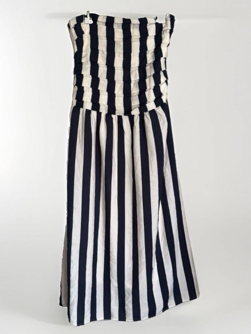 Altar'd State Strapless Navy Striped Dress L NWT By The River